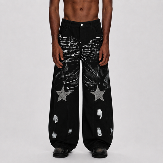 Street Star Painted Barrel Jeans