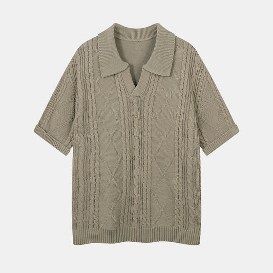 Cable Knit | Textured T-shirt - Santo 