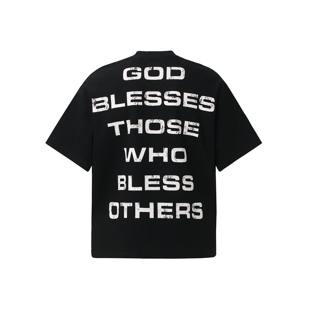 Oversized Red Cross Graphic Streetwear T-Shirt