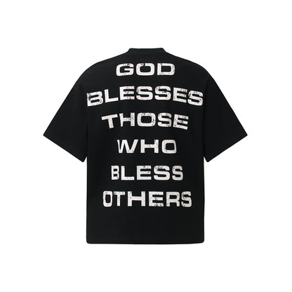 Oversized Red Cross Graphic Streetwear T-Shirt