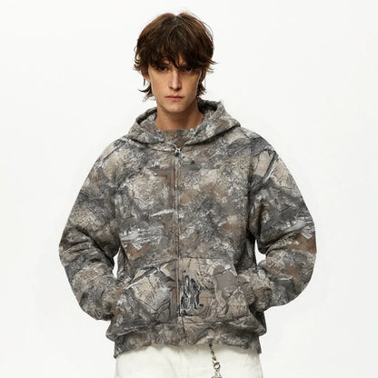 Woodland Spirit | Camouflage Zip-Up Hoodie