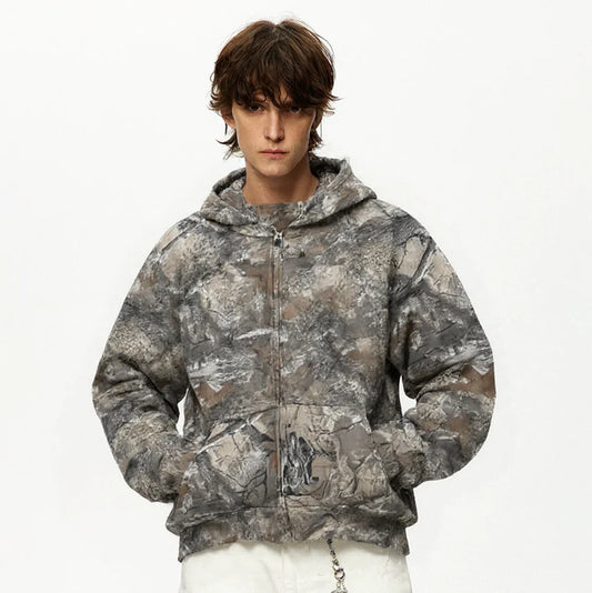 Woodland Spirit | Camouflage Zip-Up Hoodie