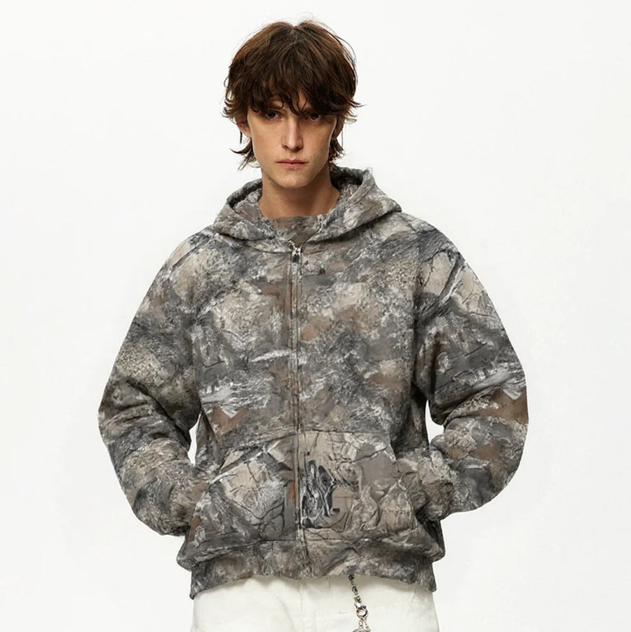 Woodland Spirit | Camouflage Zip-Up Hoodie