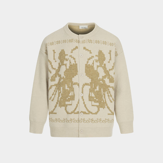 Cyclist Graphic | Knit Retro Cardigan