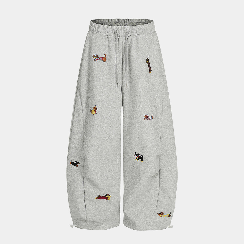 Embroidery | Dog Baggy Barrel Sweatpants - Santo 