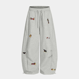 Embroidery | Dog Baggy Barrel Sweatpants