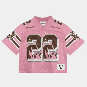 Flame-Print | Oversized Mesh Jersey - Santo 