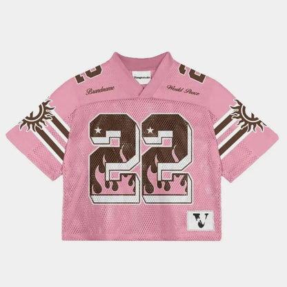 Flame-Print | Oversized Mesh Jersey - Santo 