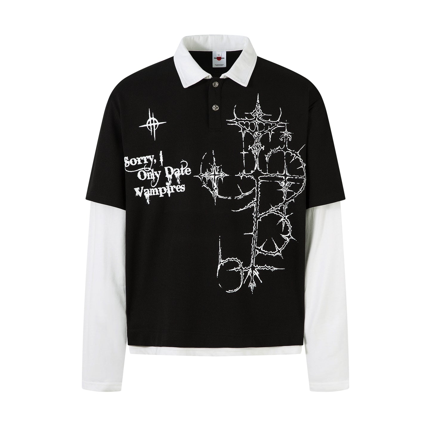 Gothic Vampire | Waffle Long Sleeve T-Shirt - Santo 