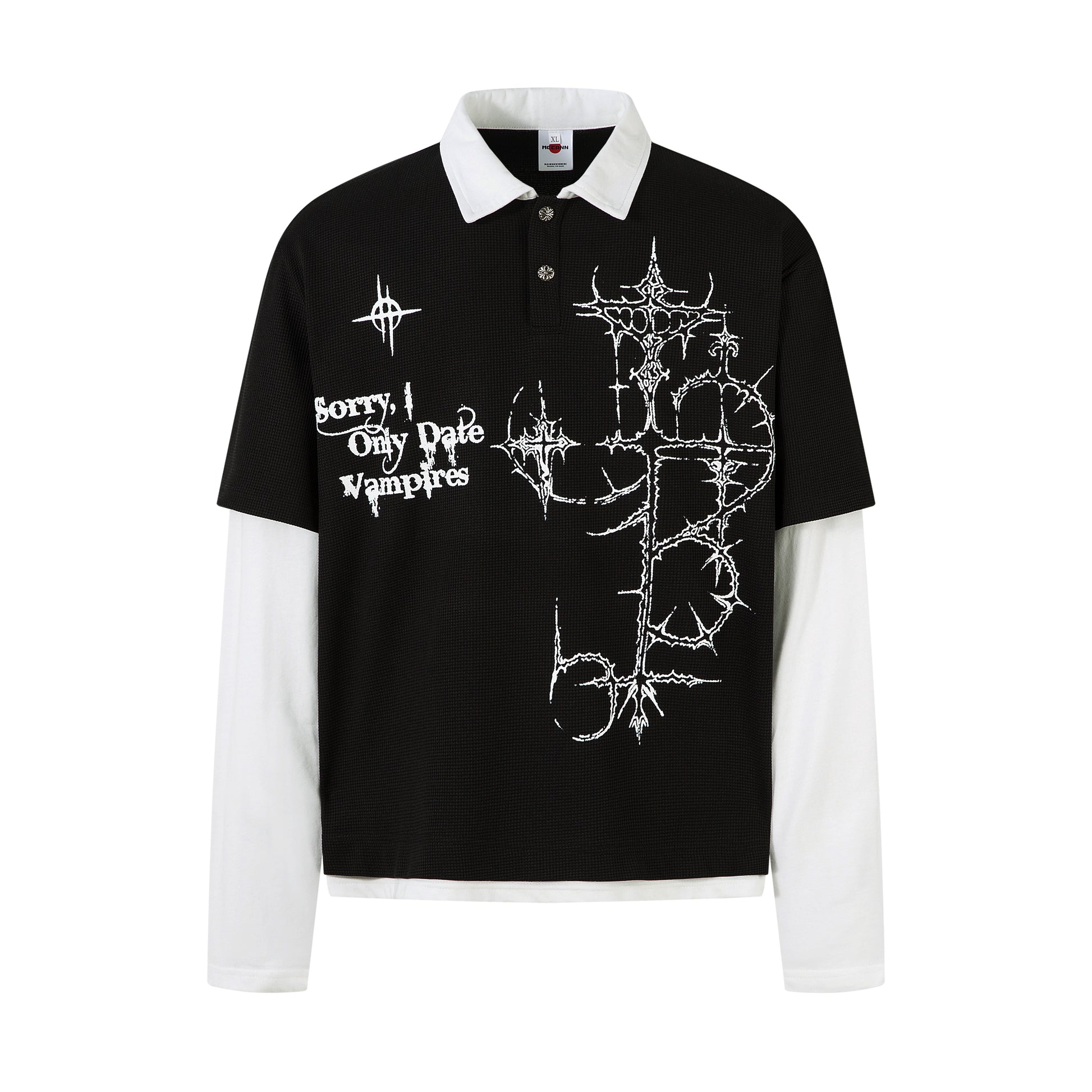 Gothic Vampire | Waffle Long Sleeve T-Shirt - Santo 