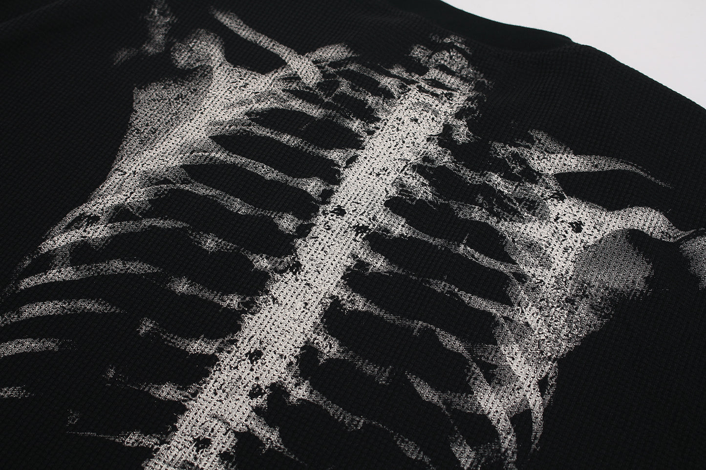 X-Ray Skeleton | Waffle Long Sleeve T-Shirt - Santo 