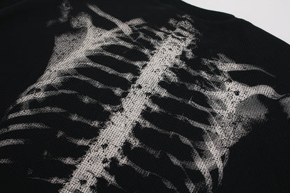 X-Ray Skeleton | Waffle Long Sleeve T-Shirt - Santo 