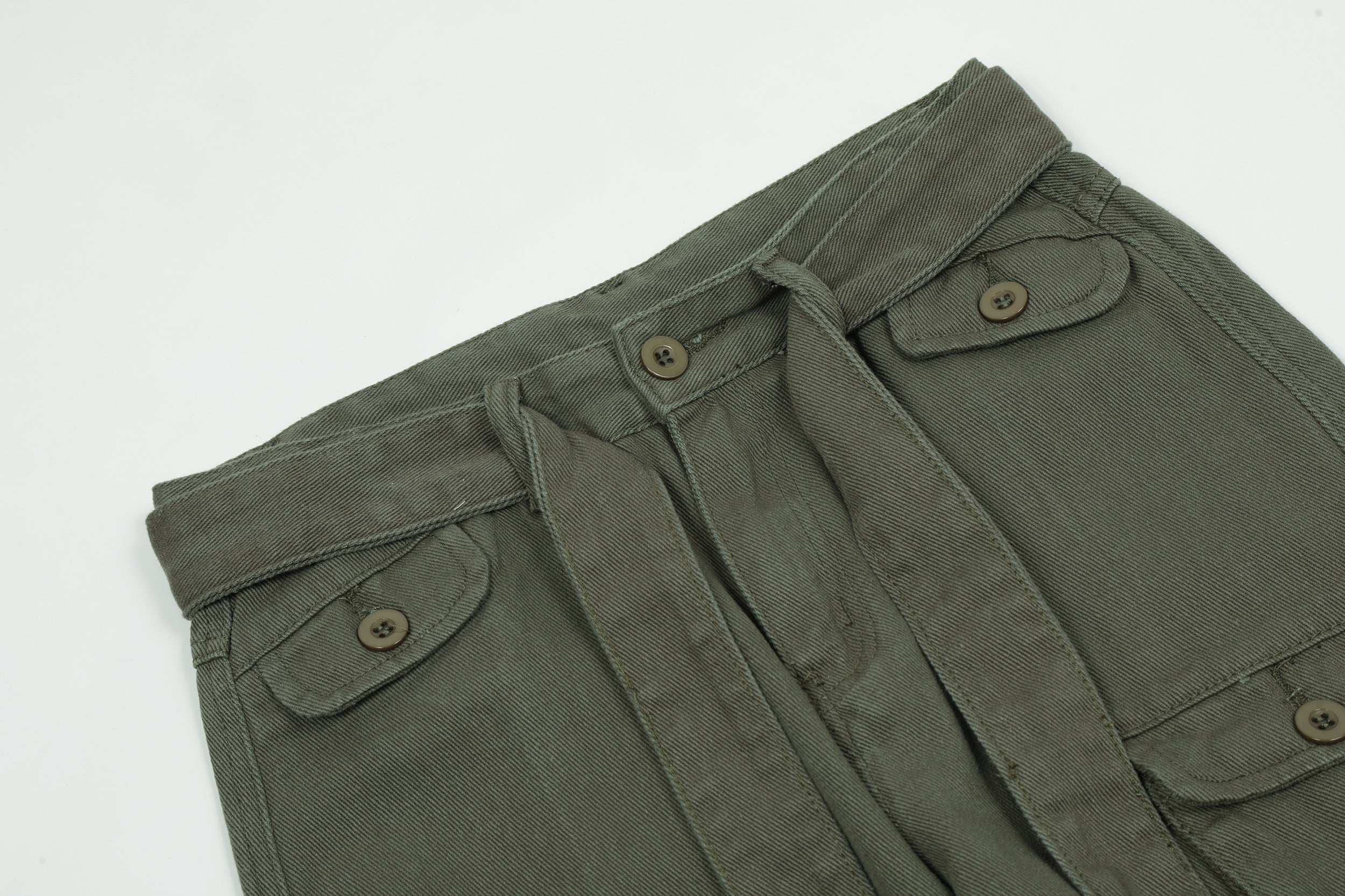 Olive structuré | Pantalon cargo tactique