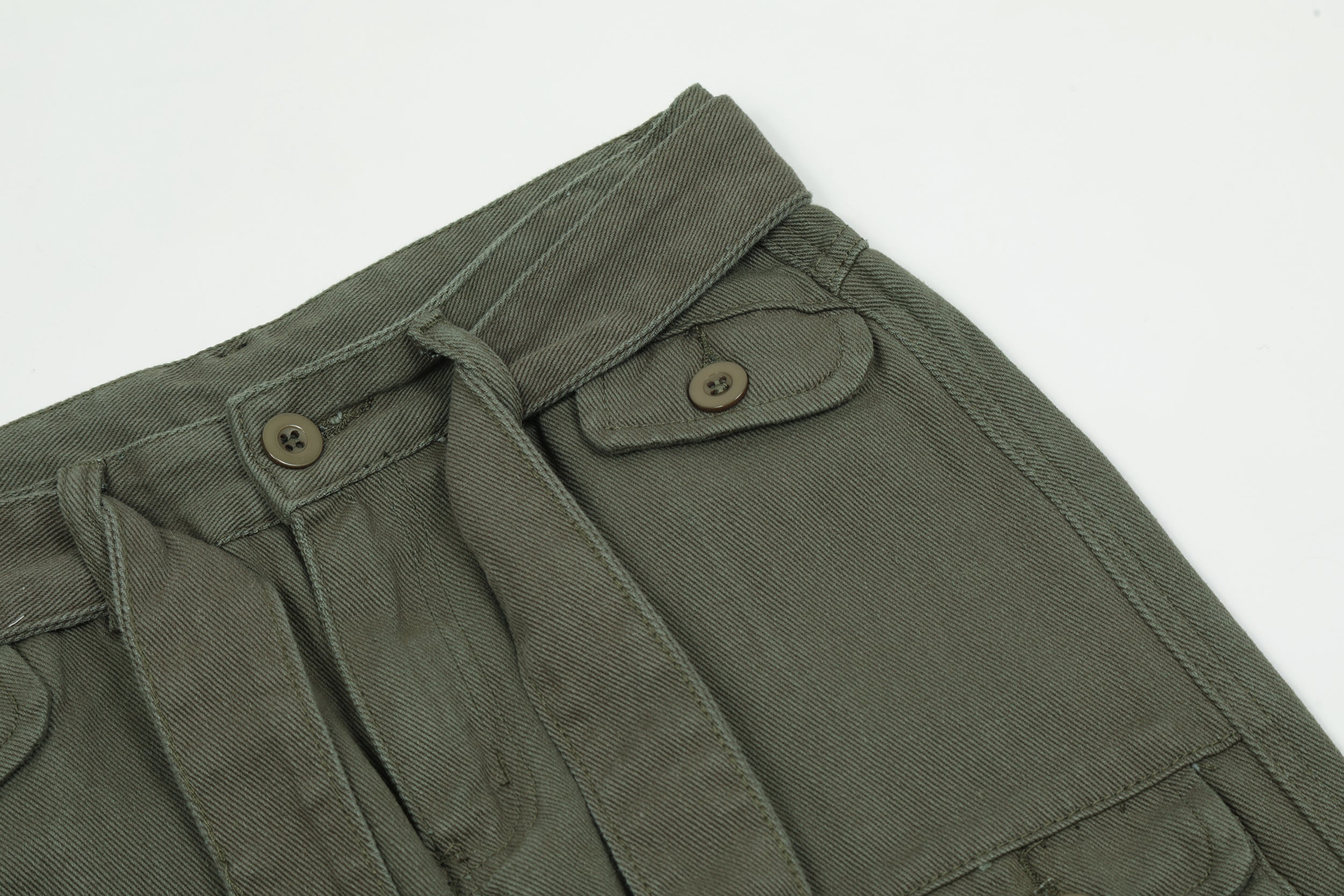 Olive structuré | Pantalon cargo tactique