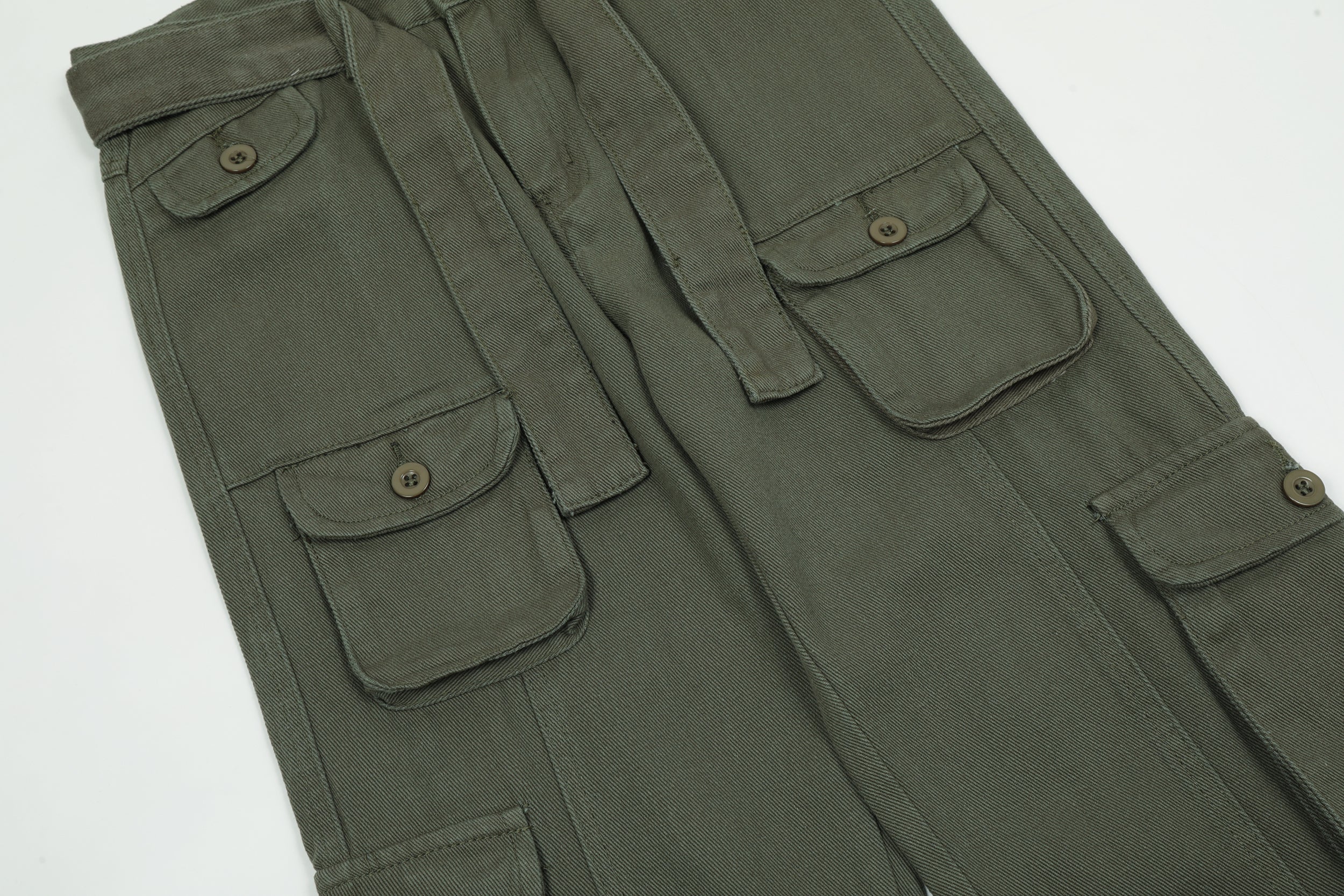 Olive structuré | Pantalon cargo tactique