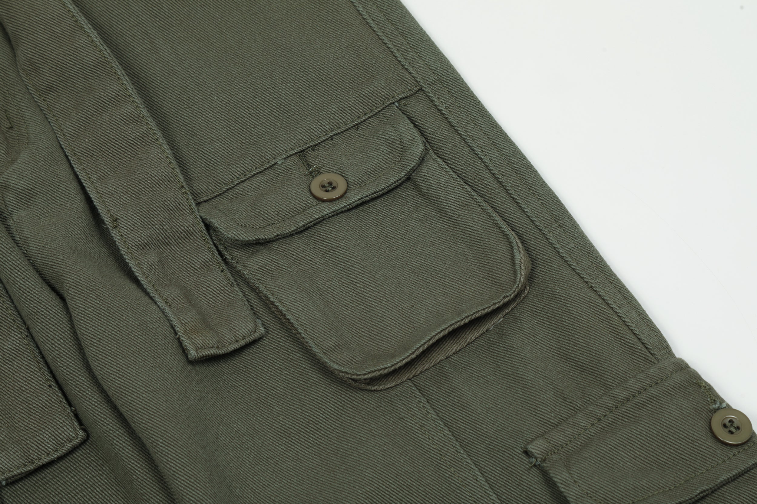 Olive structuré | Pantalon cargo tactique