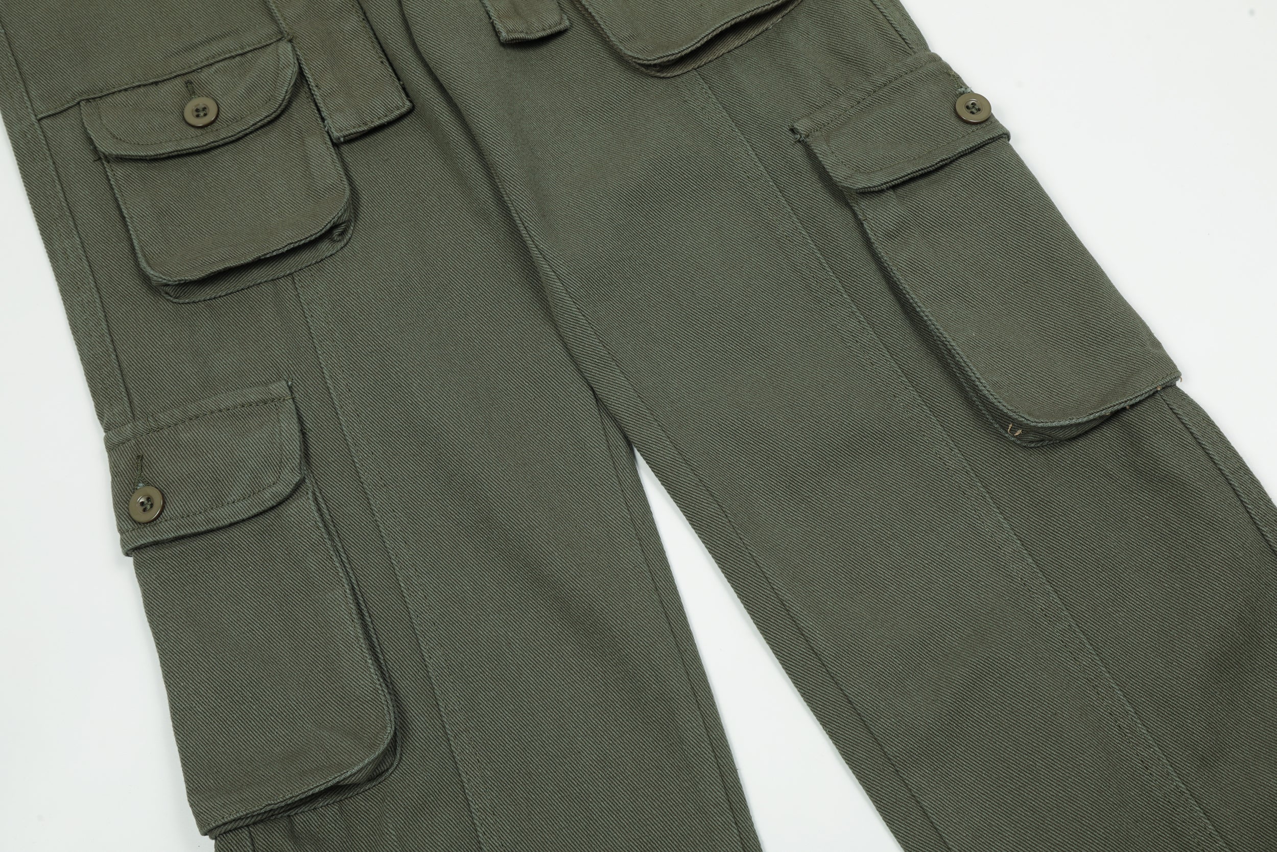 Olive structuré | Pantalon cargo tactique