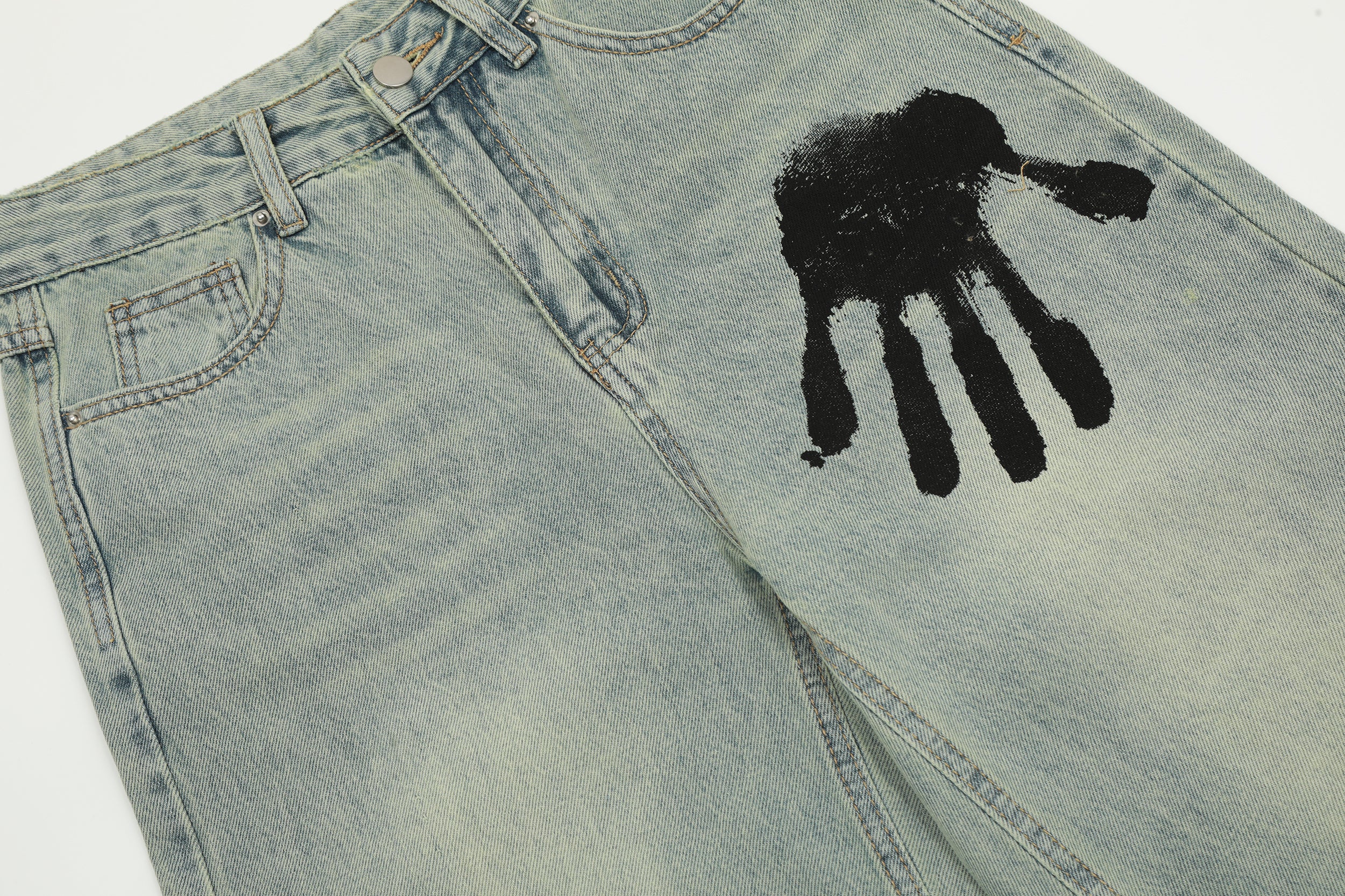 Handprint | Casual Wide-Leg Jeans