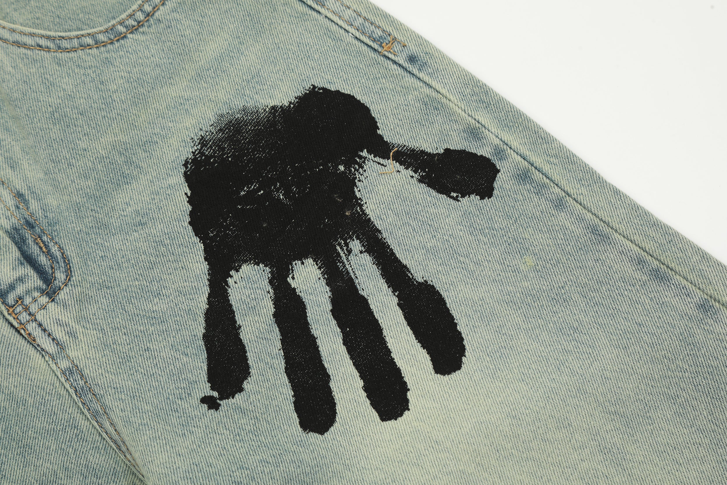 Handprint | Lässige Jeans mit weitem Bein