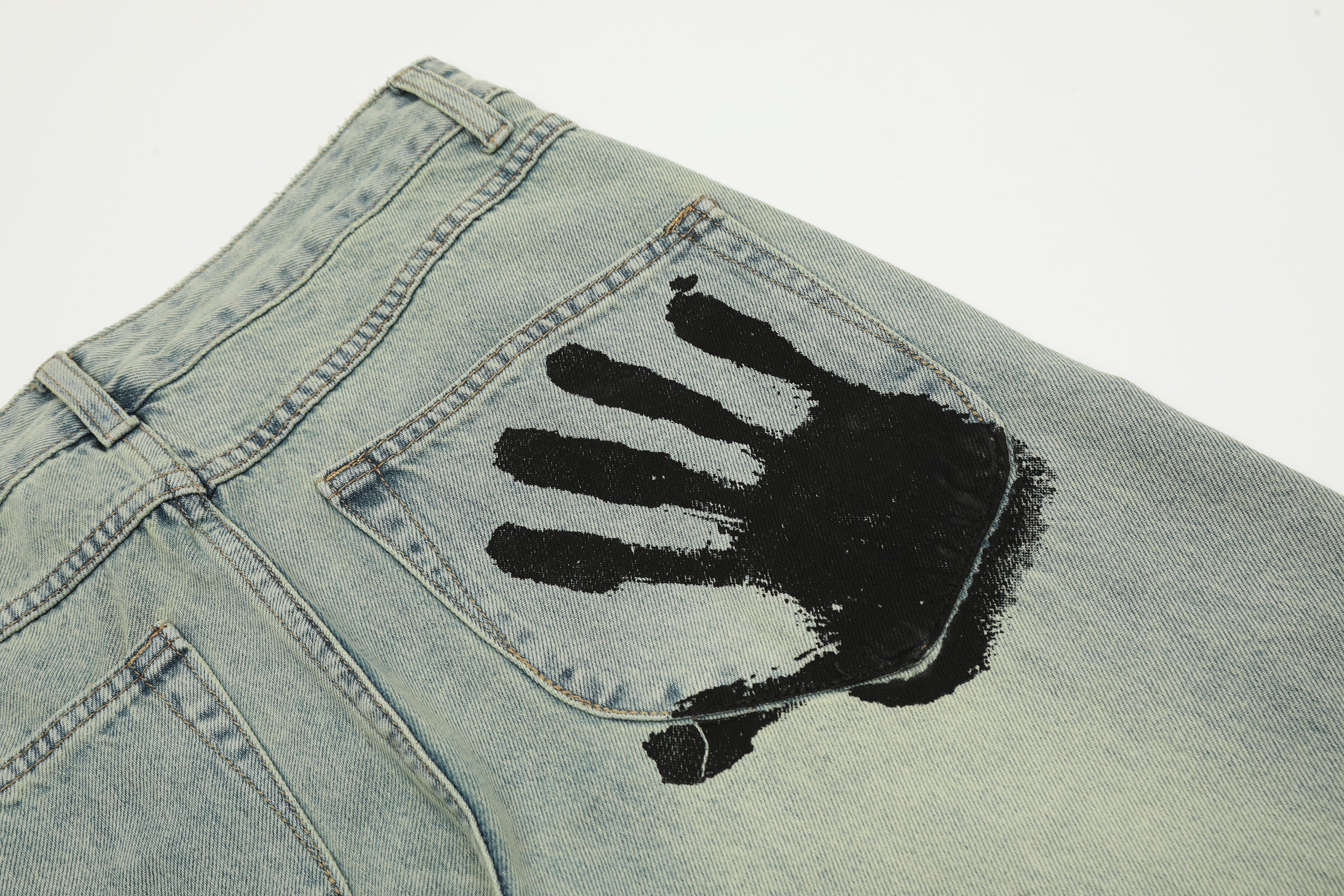 Handprint | Lässige Jeans mit weitem Bein