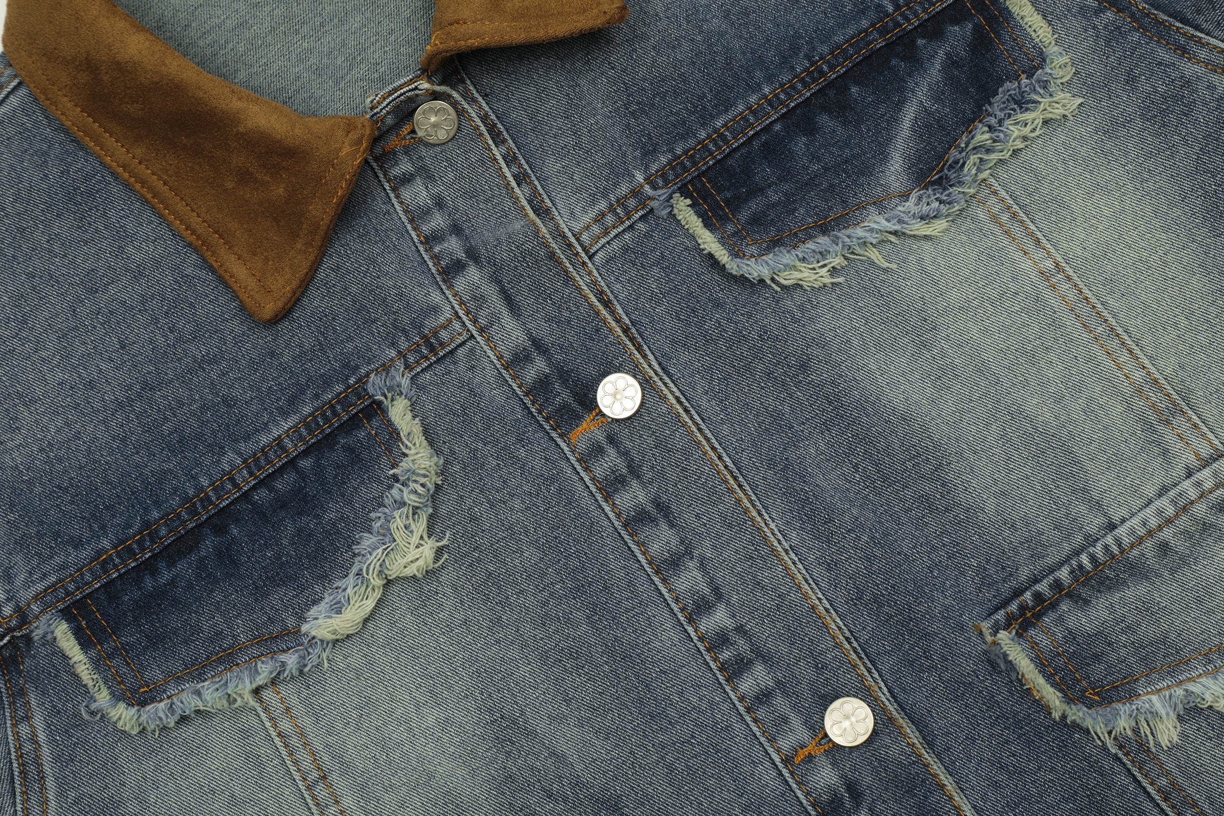 Veste en jean patchwork rétro | Patch Blend