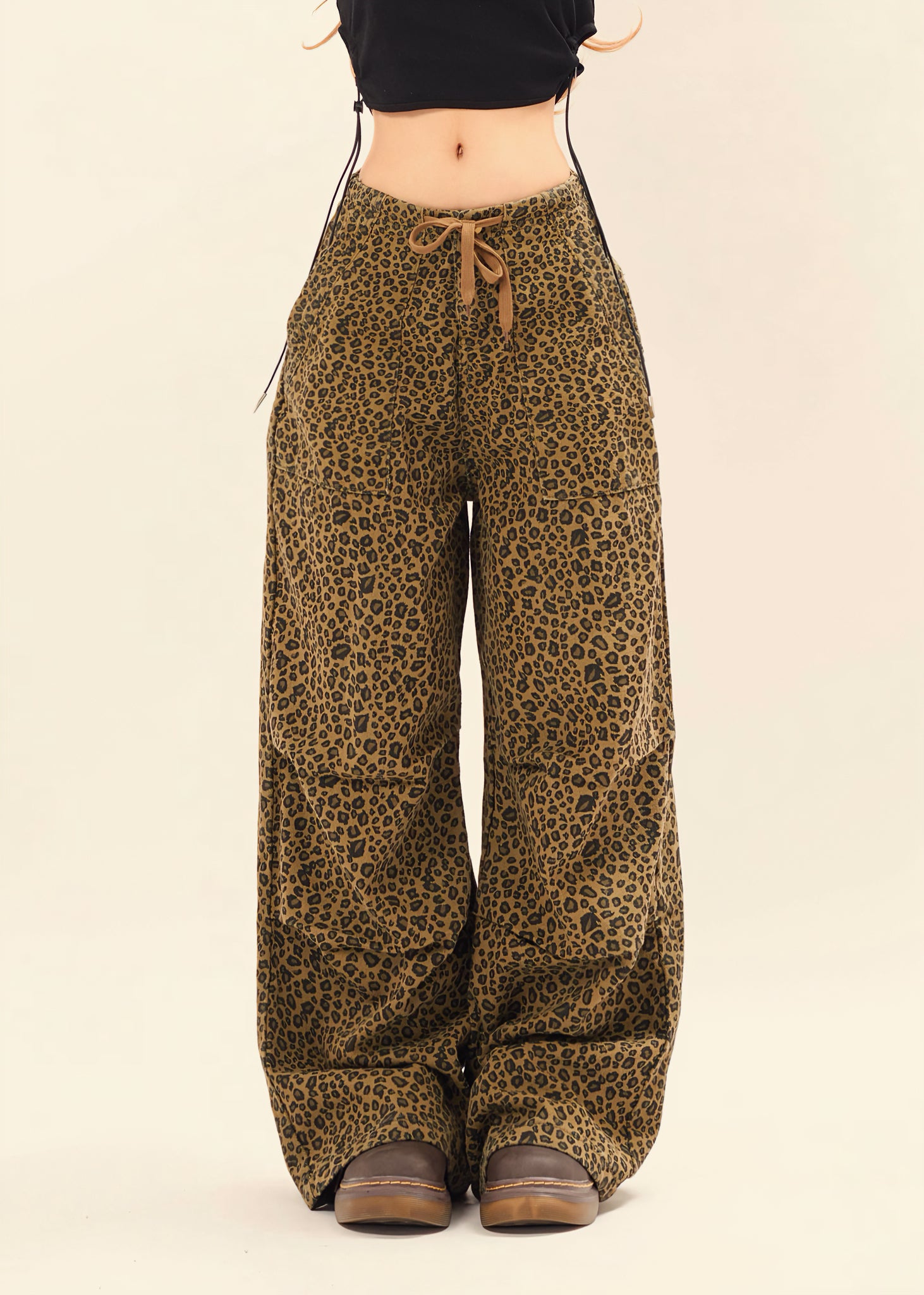 Wild Cat | Patterned Wide-Leg Jeans