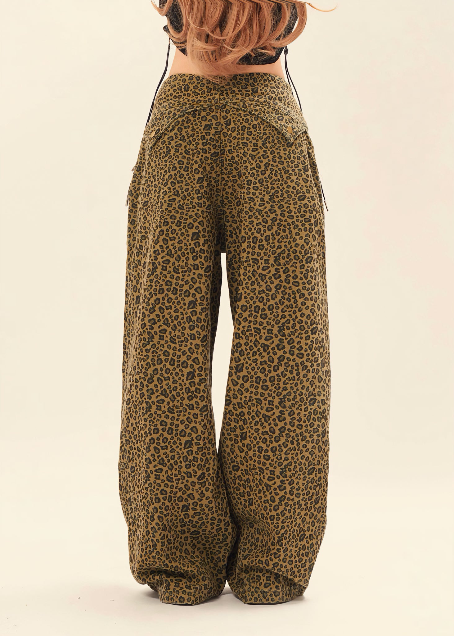 Wild Cat | Patterned Wide-Leg Jeans