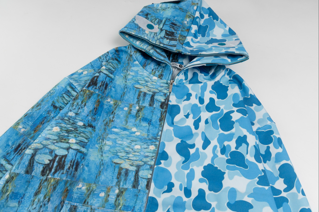 Monet Camo Patchwork | Zip-Up Hoodie - Santo 