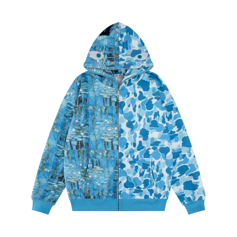 Monet Camo Patchwork | Zip-Up Hoodie - Santo 