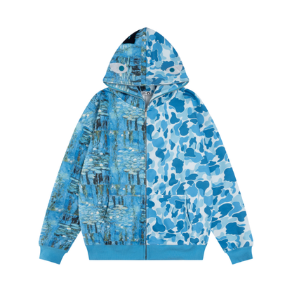 Monet Camo Patchwork | Zip-Up Hoodie - Santo 