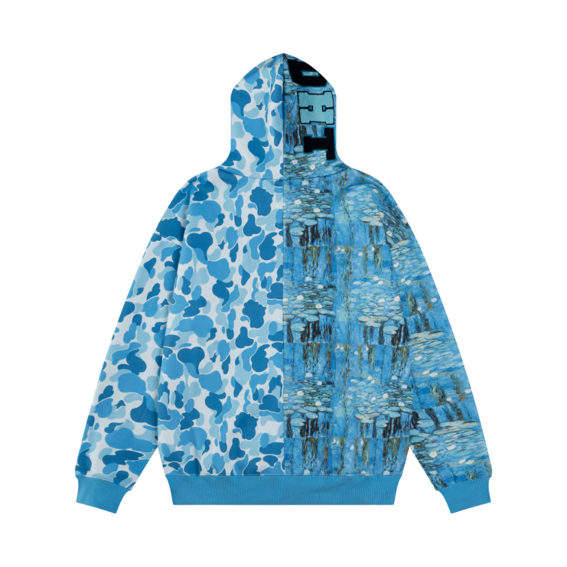Monet Camo Patchwork | Zip-Up Hoodie - Santo 