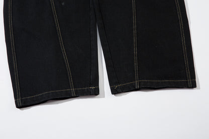 Geometric Stitch | Black Jeans - Santo 
