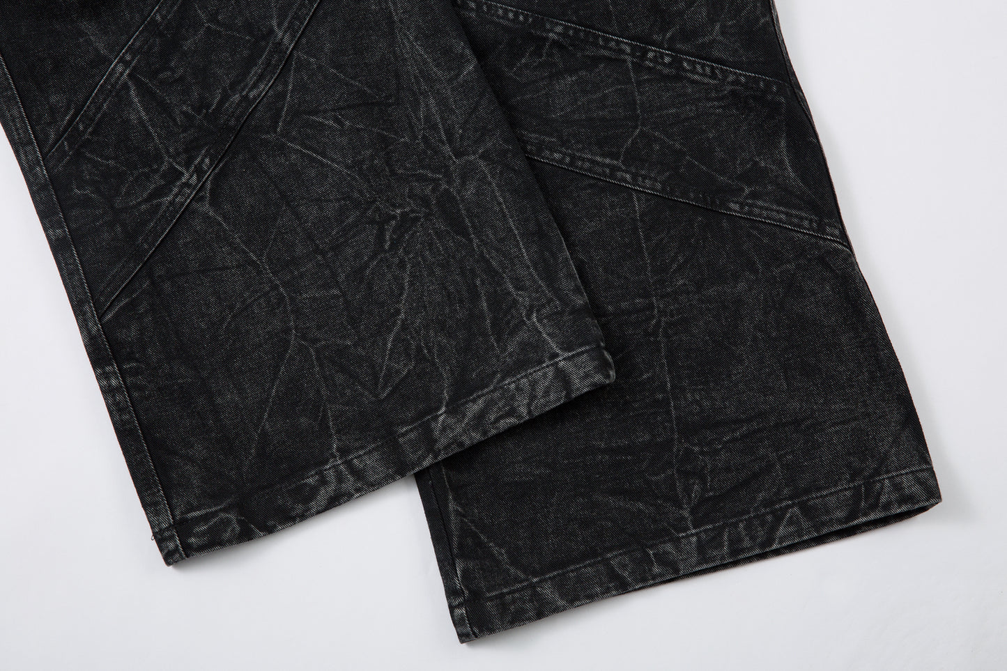 Crinkle Washed Structure | Baggy Jeans - Santo 