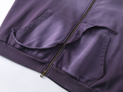 Washed Distressed | Zip-Up Hoodie - Santo 