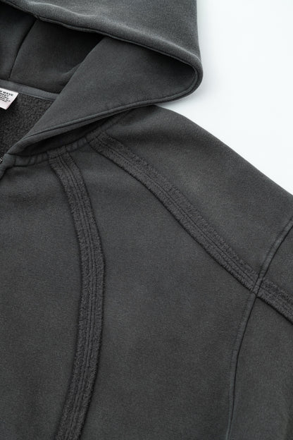 Structured Panel | Baggy Zip-Up Hoodie - Santo 