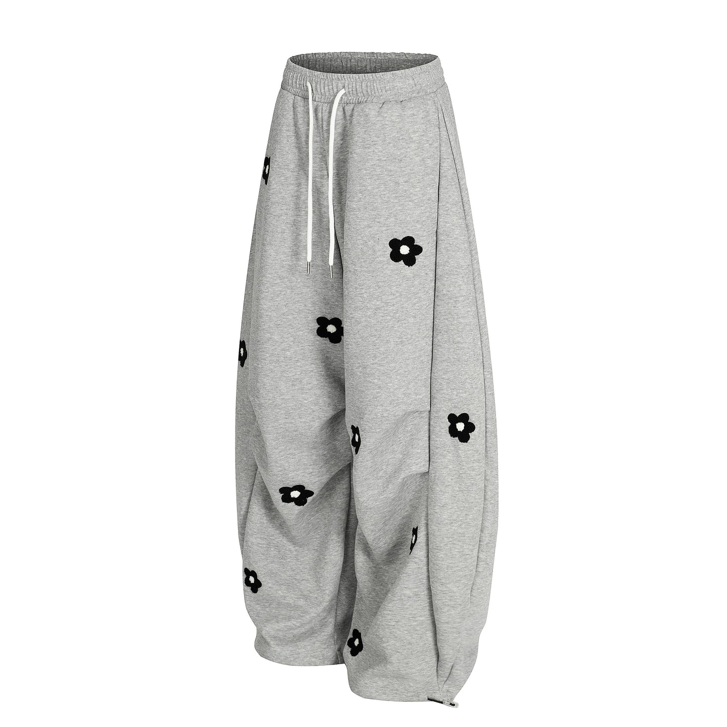 Petal Pockets | Floral Fleece Wide-Leg Pants