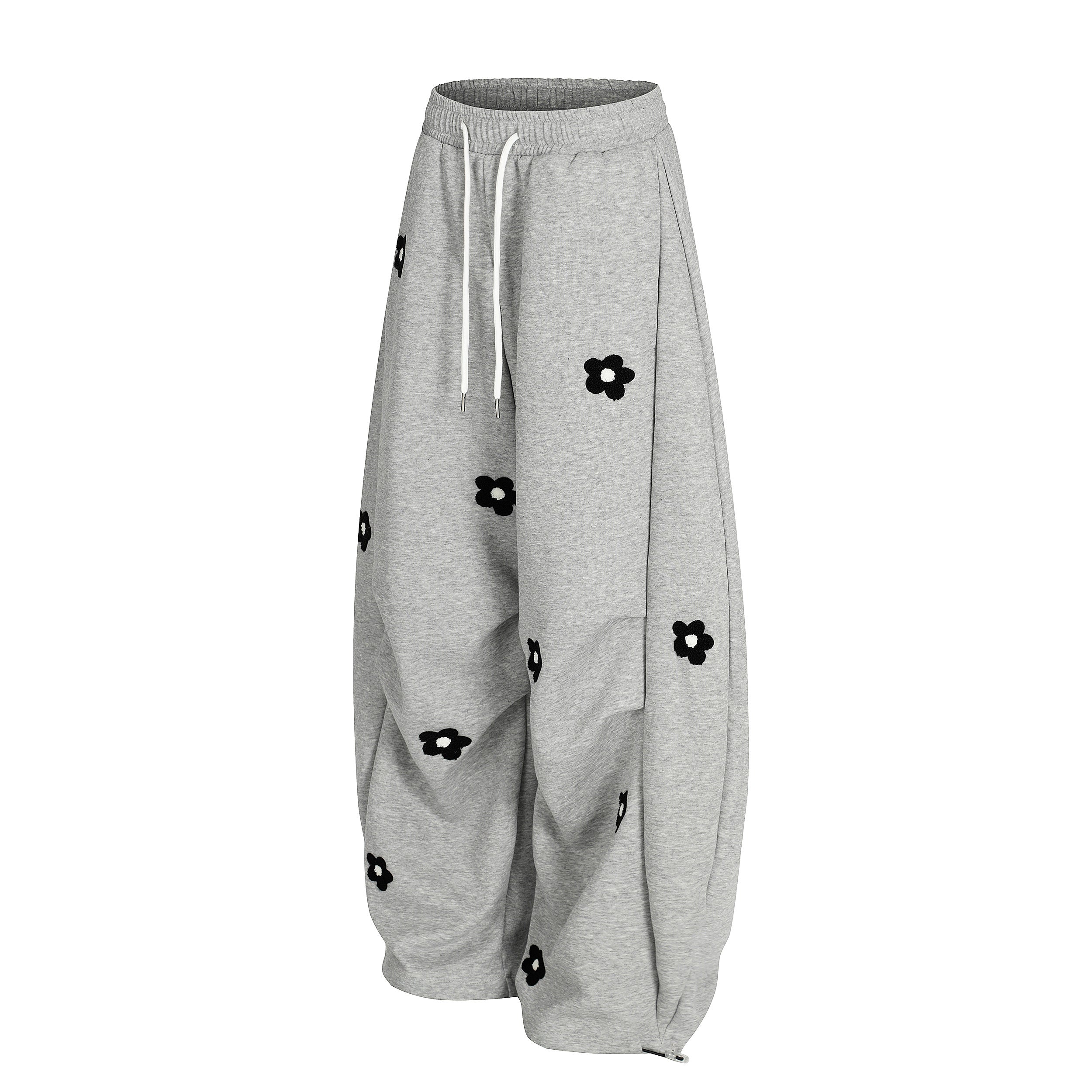 Petal Pockets | Floral Fleece Wide-Leg Pants