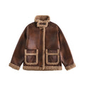 Rustfield | Faux Shearling Lined Aviator Jacket