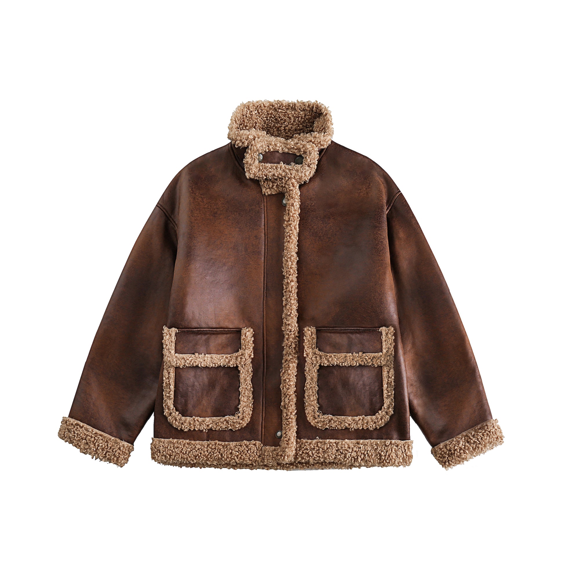 Rustfield | Faux Shearling Lined Aviator Jacket - Santo 
