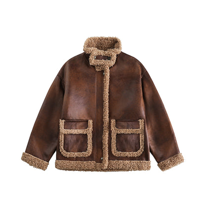 Rustfield | Faux Shearling Lined Aviator Jacket - Santo 