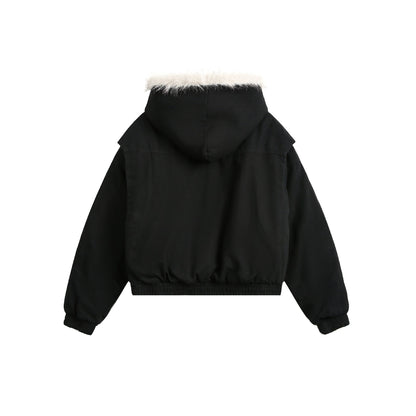 Spliced Fur | Hooded Quilted Jacket - Santo 