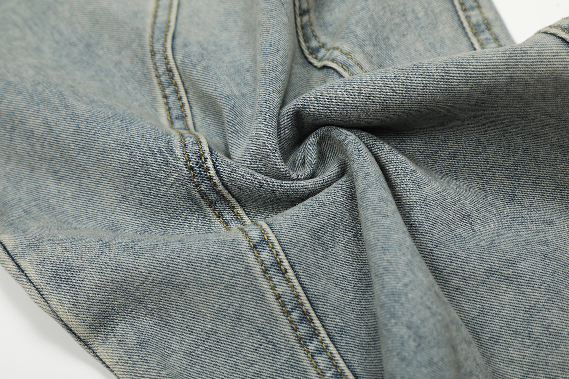 Denim Retro Belt Detail | Patchwork Barrel Jeans