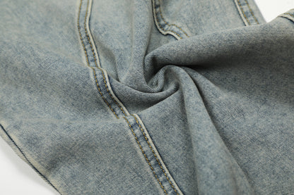 Denim Retro Belt Detail | Patchwork Barrel Jeans