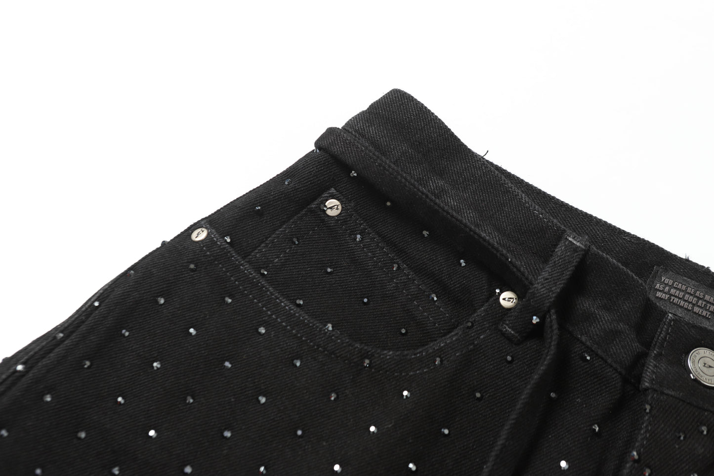 Rhinestone Frayed | Denim Shorts - Santo 