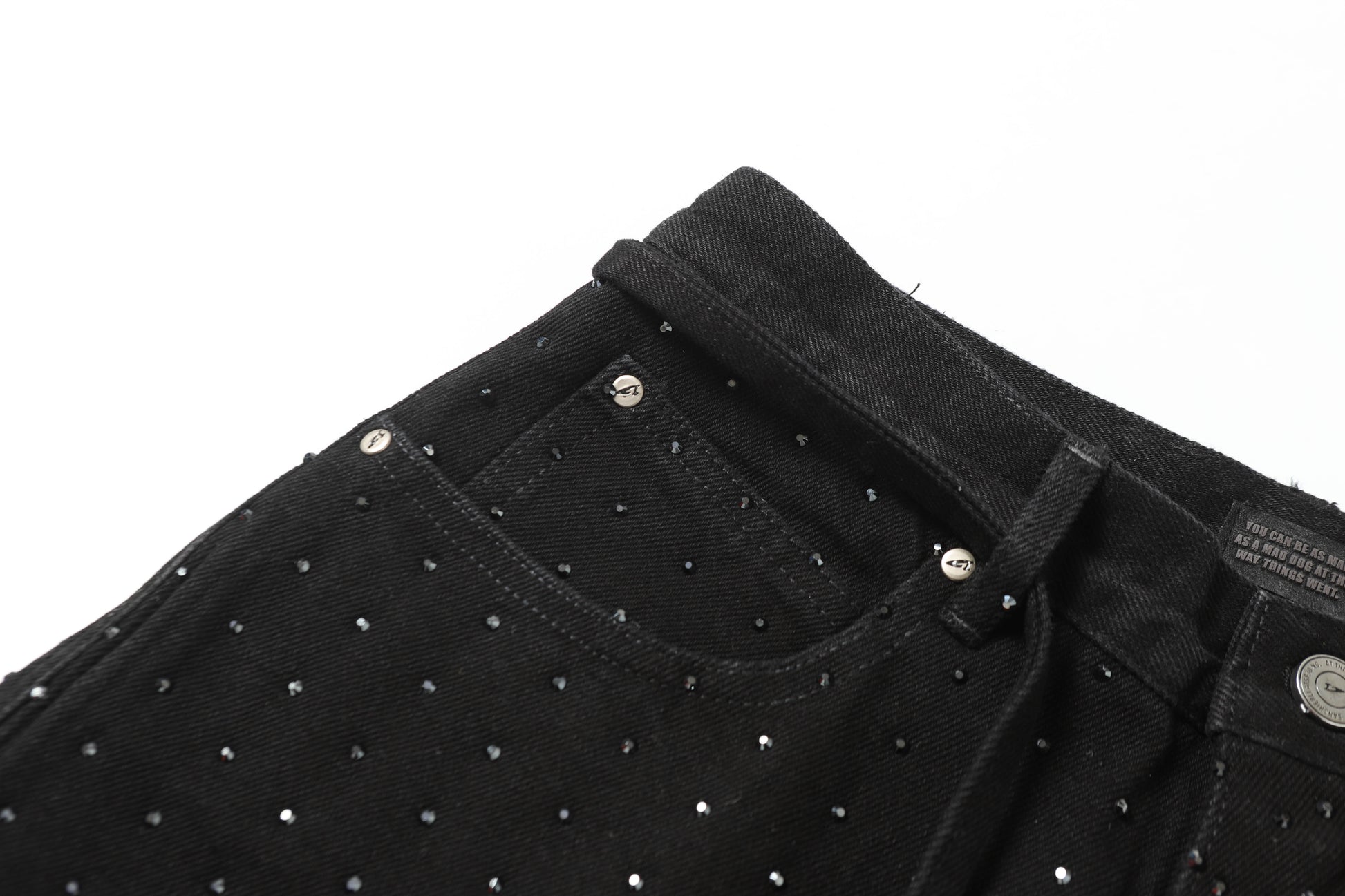 Rhinestone Frayed | Denim Shorts - Santo 