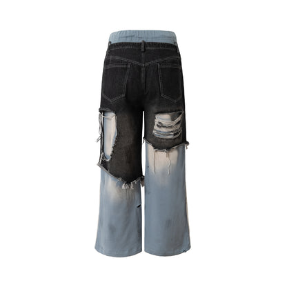 Deconstructed Distressed | Striped Jeans - Santo 