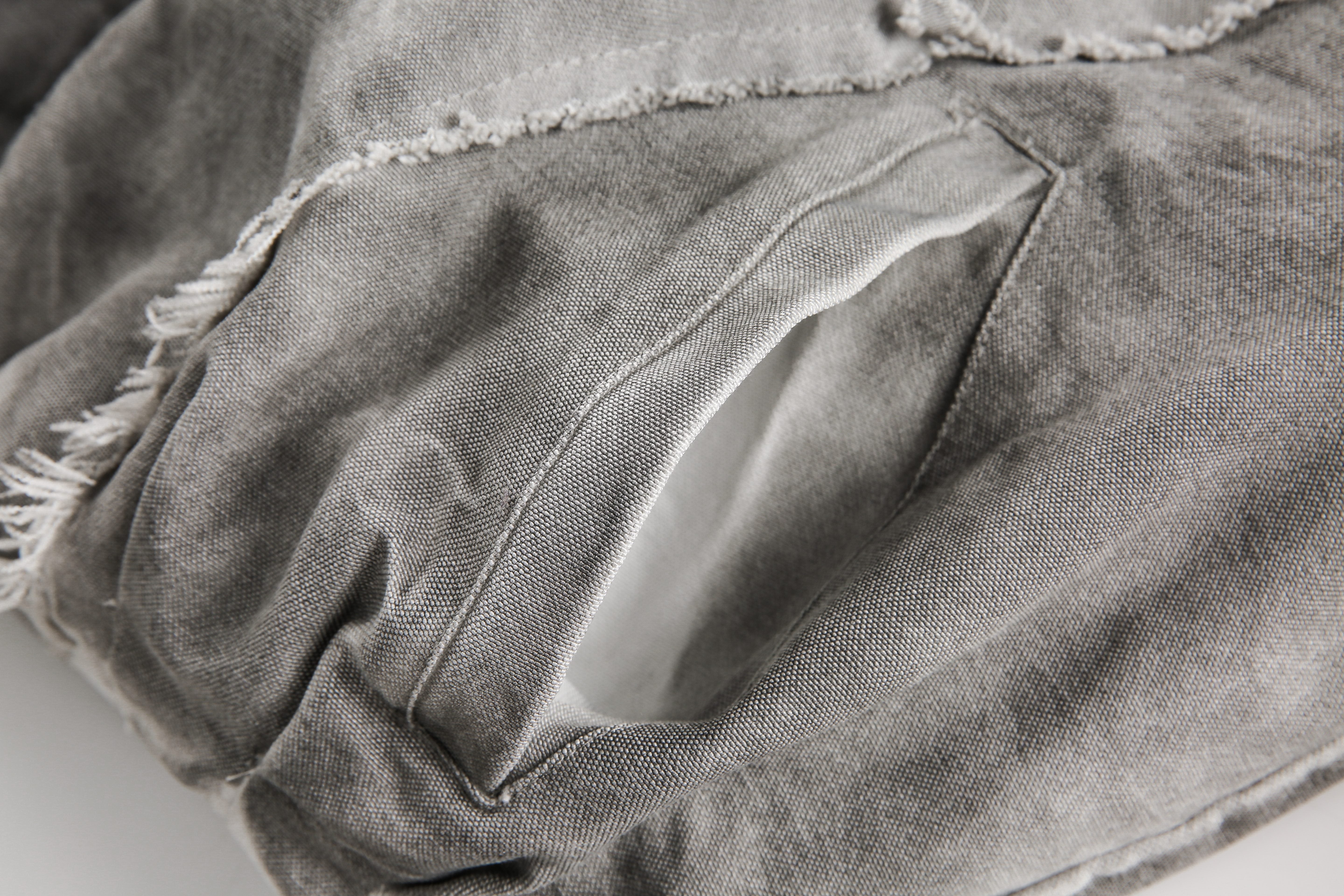 Distressed Embroidered | Padded Hooded Jacket - Santo 