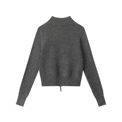 Center Cross | Grunge Wool Zip-Up Sweater