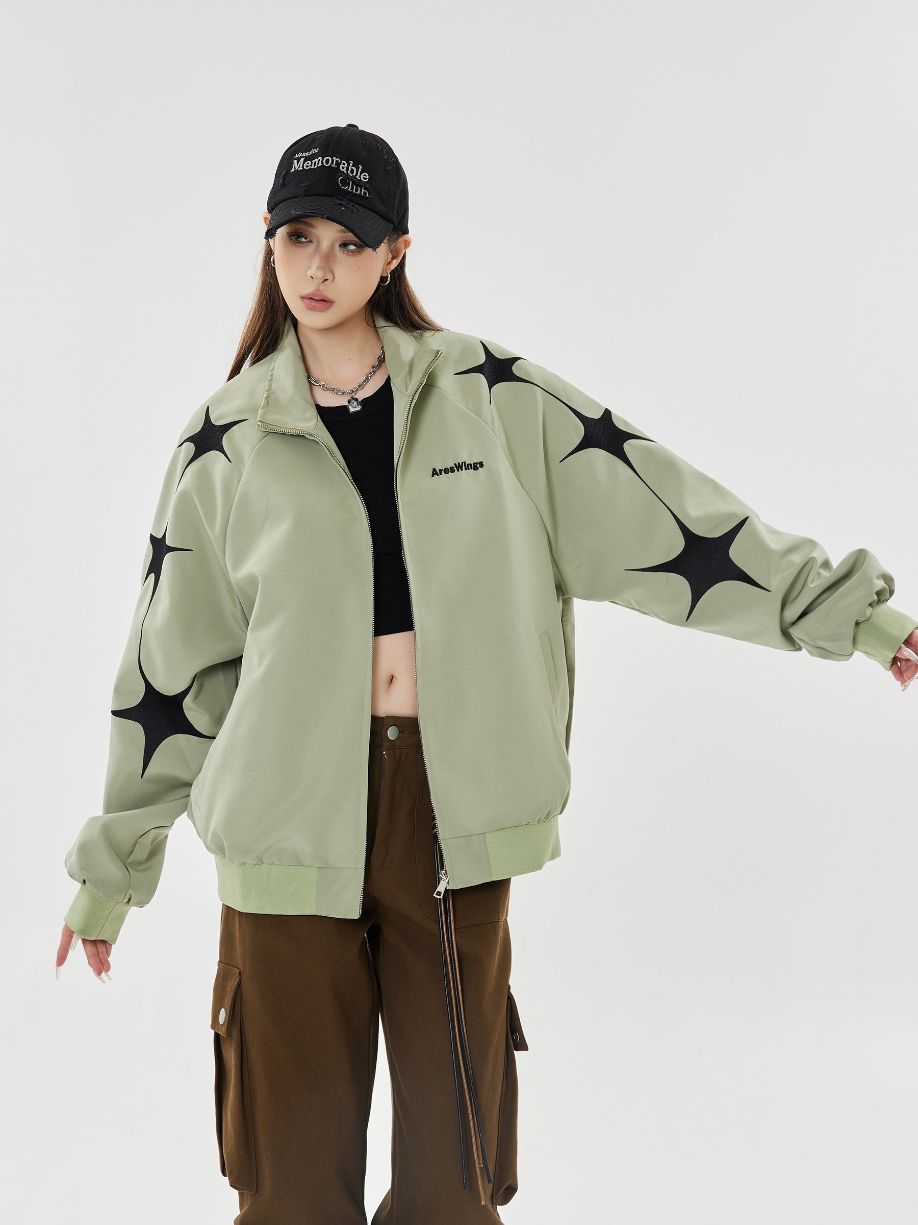 Star Stride | Übergroße Hip-Hop Grafik Jacke