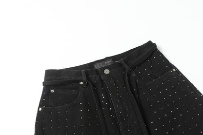 Rhinestone Frayed | Denim Shorts - Santo 